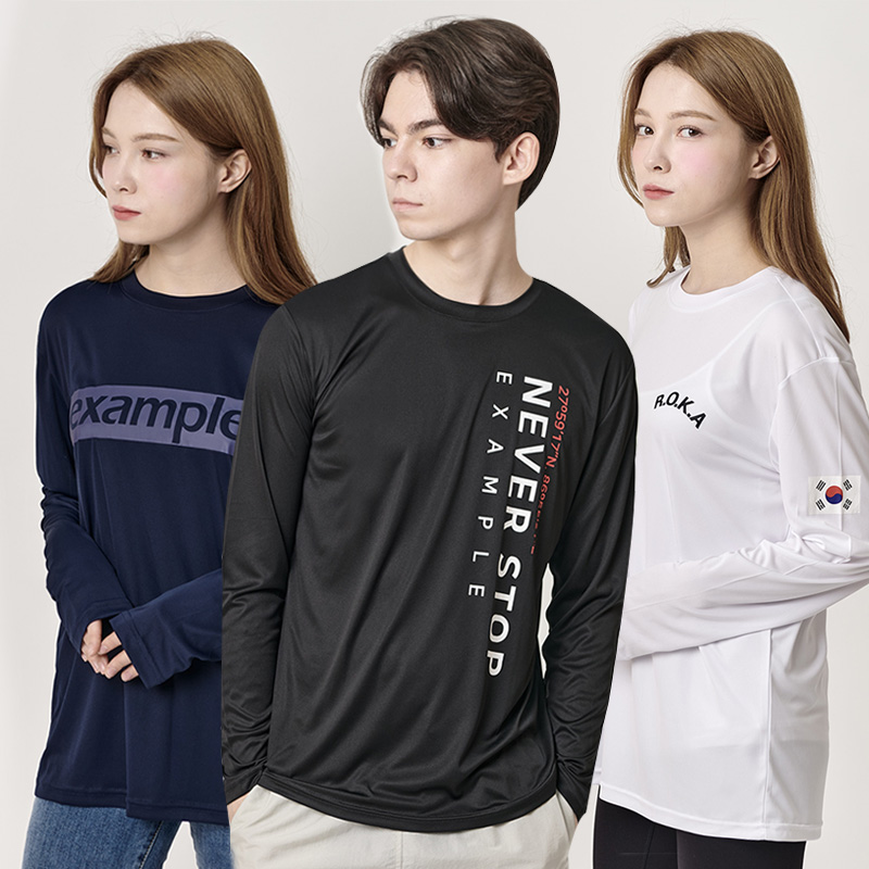 이그잼플 얇은 쿨론 긴팔 쿨티셔츠 기능성티셔츠 4XL - 상세 이미지 4