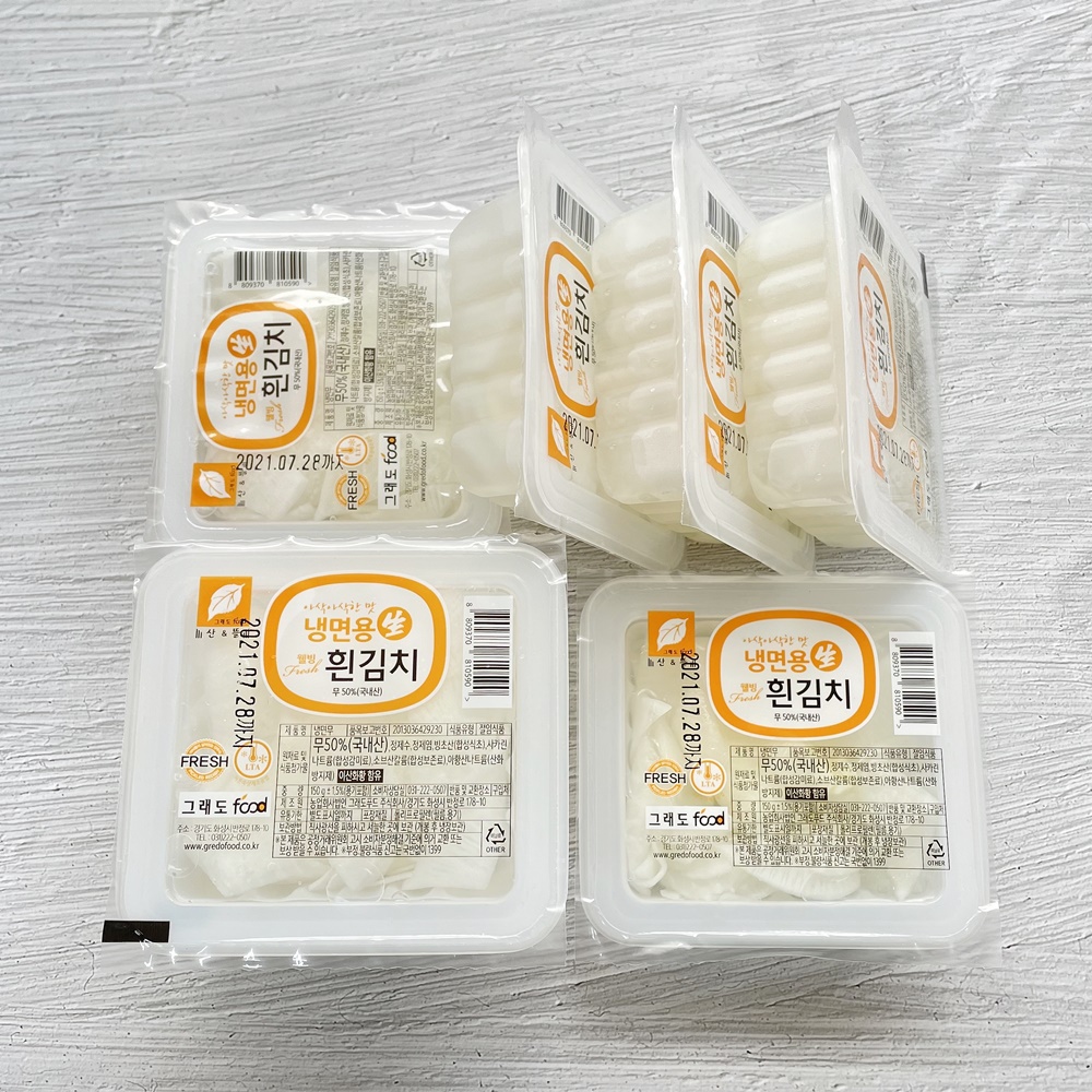 그래도푸드 일회용 냉면김치 냉면무김치 흰색 3인분 소포장 150g, 30개 - 상세 이미지 3