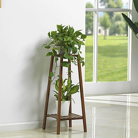 2단 화분 테이블 원목 우드 침대 보조 정리대 소파 사이드테이블 얇은 진열대 받침대 선반