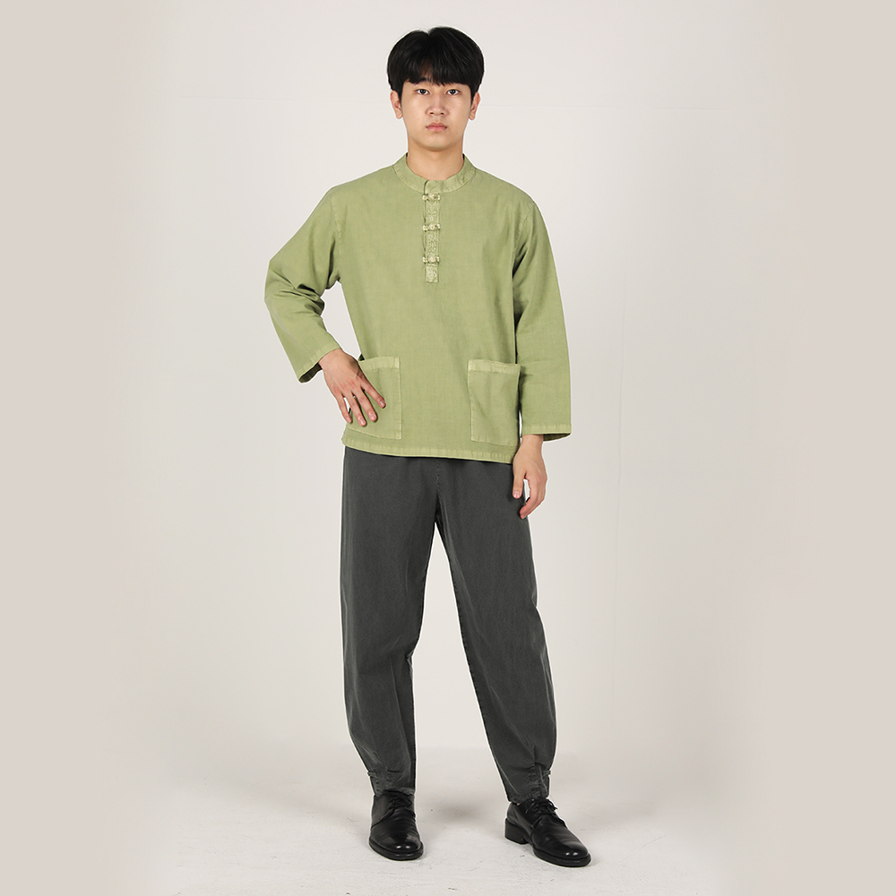 남자 봄가을 생활한복 20수 자수 티 바지 개량 계량 한복 절복 법복 - 상품 이미지