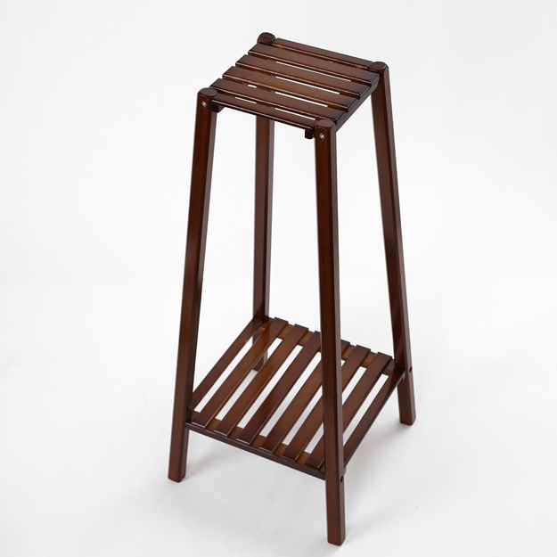 2단 화분 테이블 원목 우드 침대 보조 정리대 소파 사이드테이블 얇은 진열대 받침대 선반