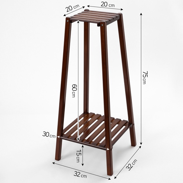 2단 화분 테이블 원목 우드 침대 보조 정리대 소파 사이드테이블 얇은 진열대 받침대 선반