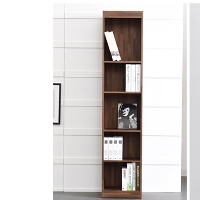 세로책장 폭 좁은책장 코너책장 원목 5단 원룸 맞춤 벽 고급 나무 합판 우드 아이방 높은
