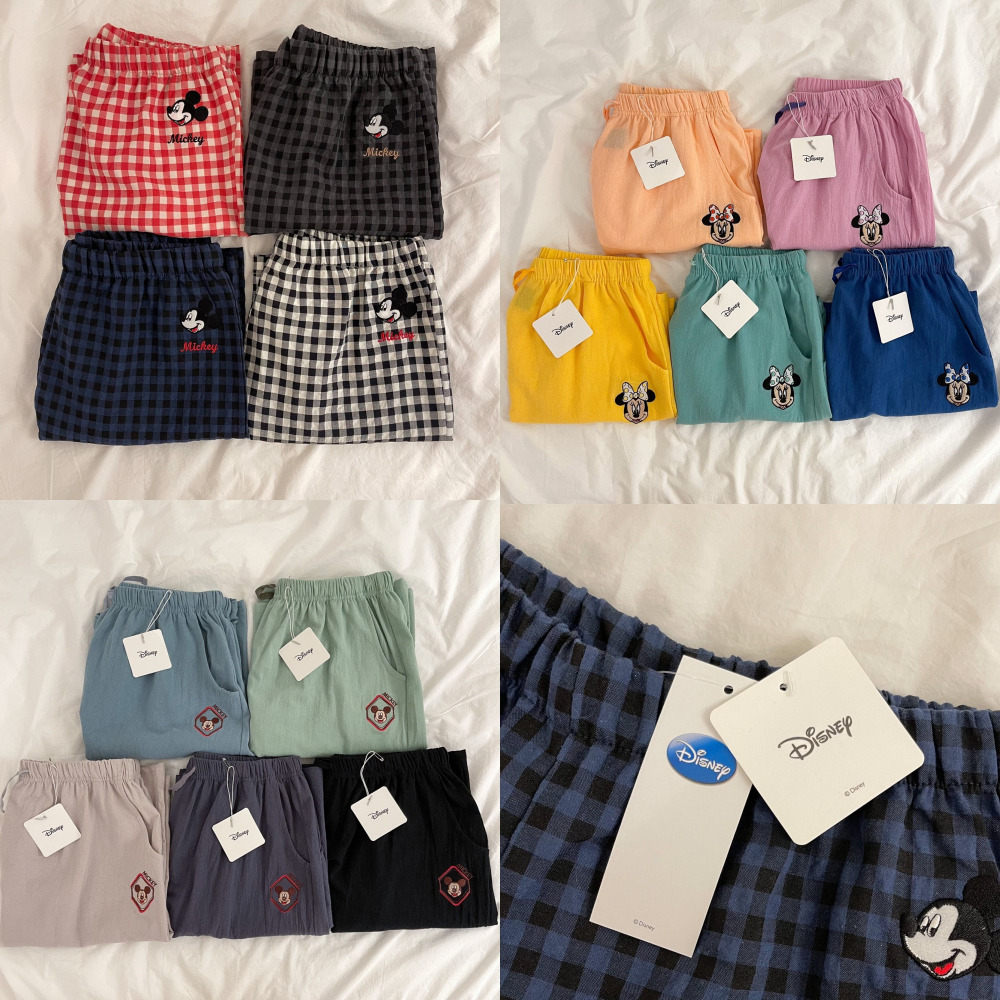 디즈니 잠옷 반바지/긴바지 커플 미키 면 파자마 파티 제품 이미지