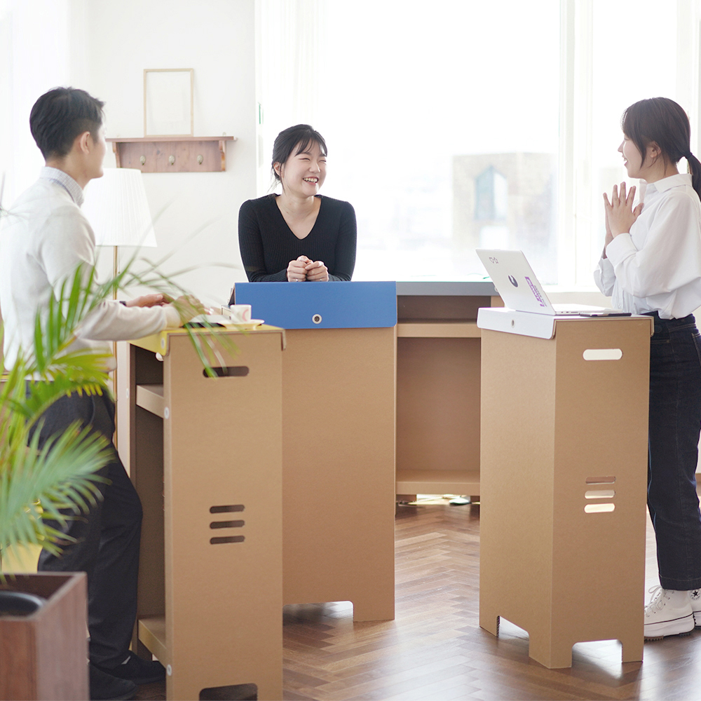종이가구 스탠딩 책상 스탠드 데스크 높은 테이블 키높이 키다리 서서 일하는 책상