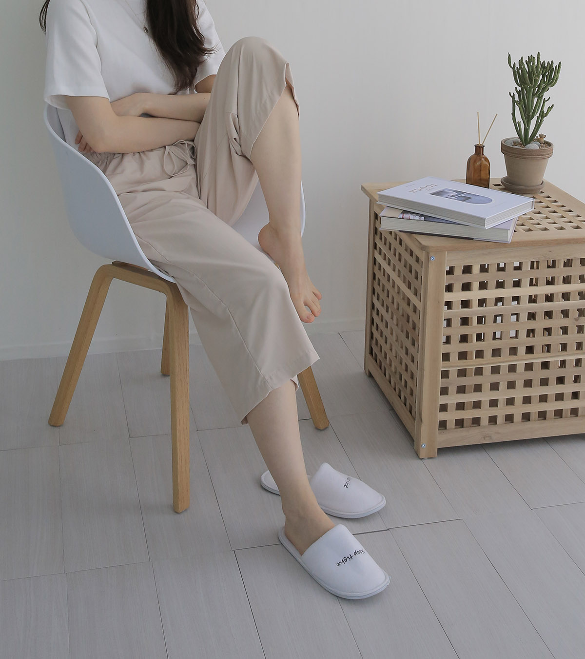 모달 세상편한 여자 밴딩 실내복 잠옷바지 홈웨어 파자마 8부바지 이미지 7