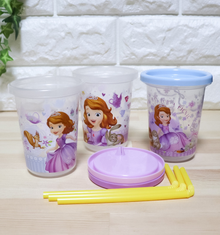 디즈니 리틀 프린세스 소피아 빨대컵 3세트 230ml - 주방·식기 - 하카타몰