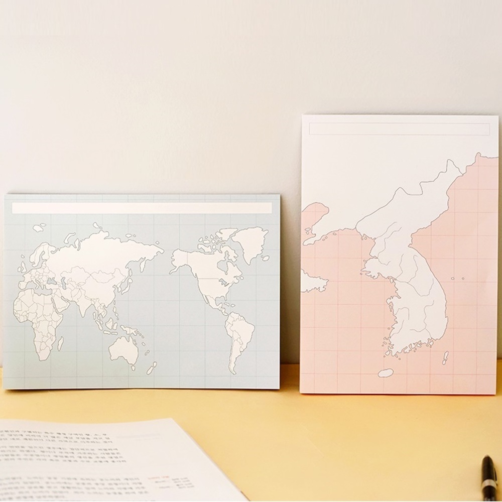 A5 지도 메모 패드 한반도 한국 지도 지리 세계지도 공시생 떡메 떡매 떡메모지 - 상세 이미지 3