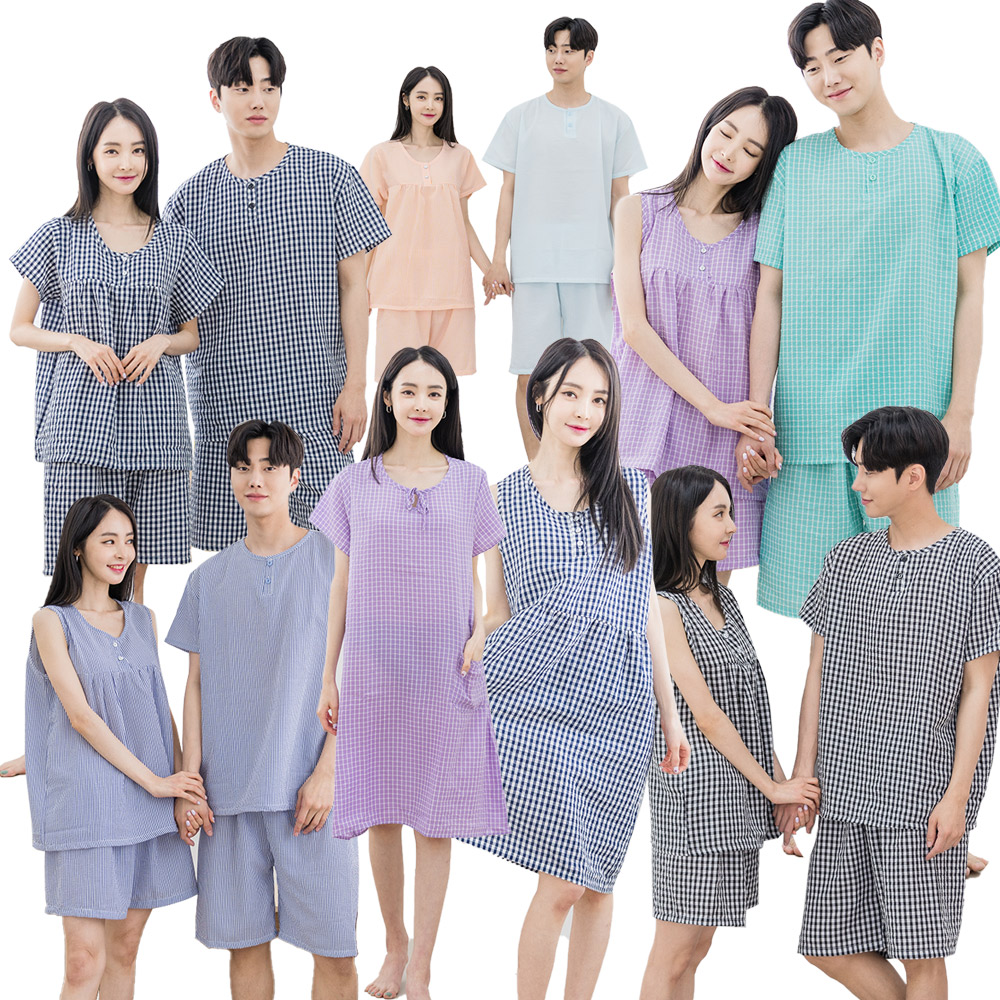 에이원 남자잠옷 세트 홈웨어 쿨 엠보 커플 파자마 - 상세 이미지 3