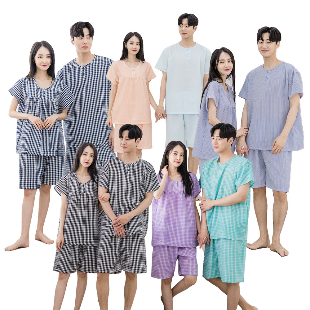 에이원 남자잠옷 세트 홈웨어 쿨 엠보 커플 파자마 - 상세 이미지 4