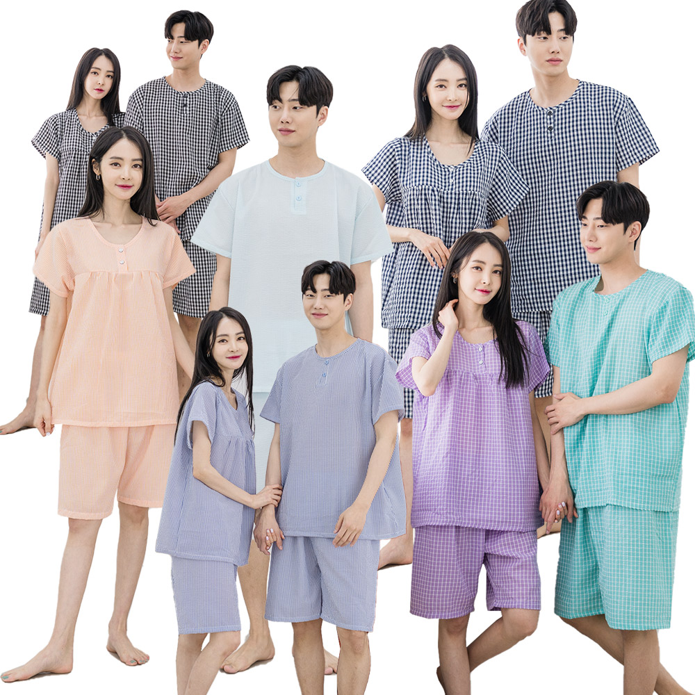 에이원 남자잠옷 세트 홈웨어 쿨 엠보 커플 파자마 - 상세 이미지 5