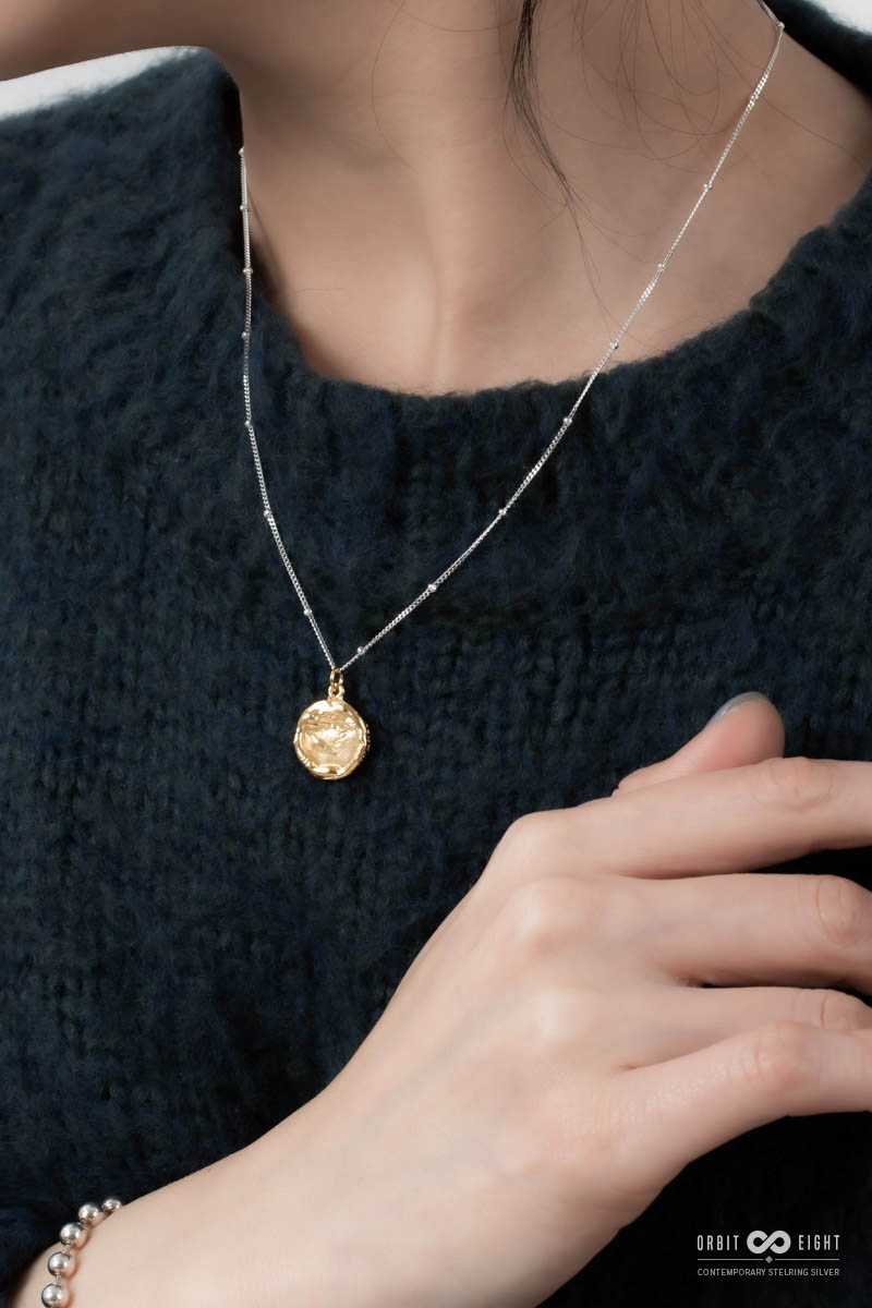 925실버 골드 엔틱 코인 펜던트 볼 체인 목걸이