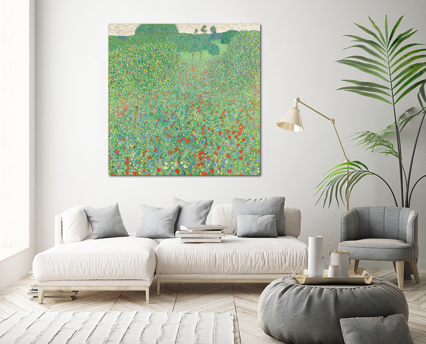 구스타프 클림트 명화 꽃 그림 거실 인테리어 생기 그림 액자 양귀비들판중형 - 상세 이미지 3