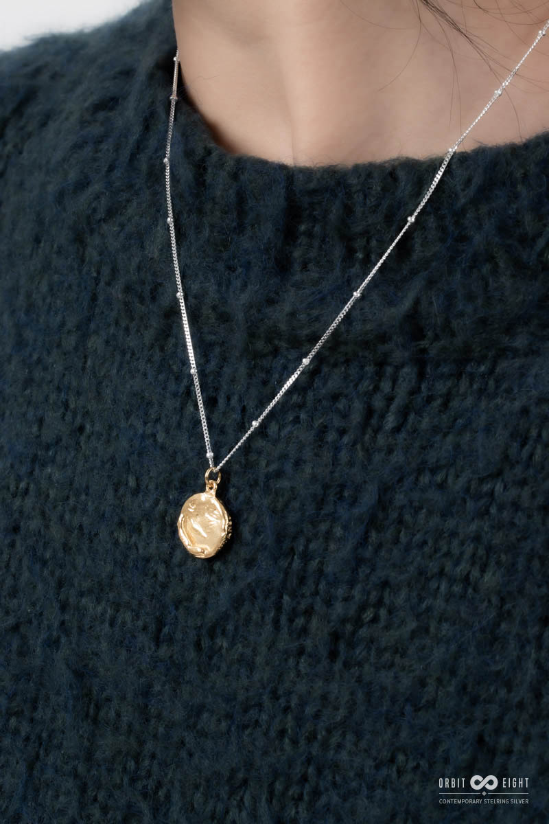 925실버 골드 엔틱 코인 펜던트 볼 체인 목걸이