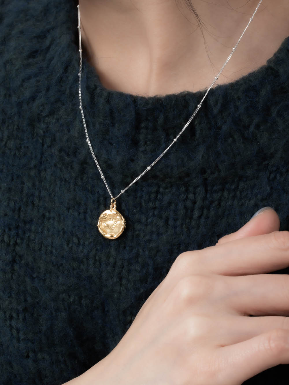 925실버 골드 엔틱 코인 펜던트 볼 체인 목걸이