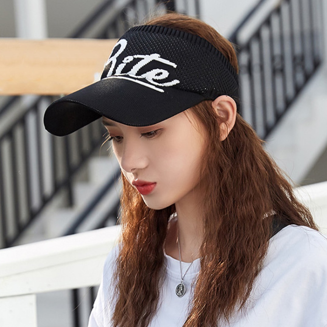 테니스썬캡 썬 모자 차광모자 얼굴 햇빛 가리개 운동 선 햇볕 휴대용 블랙 화이트 핑크 - 상품 이미지