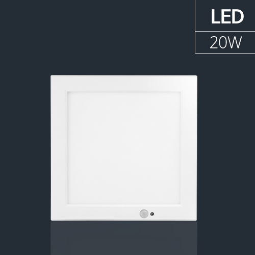 긴시간 센서등 LED 20W 엣지 사각 시간조절 타공 무타공 겸용 뉴스마트 화이트