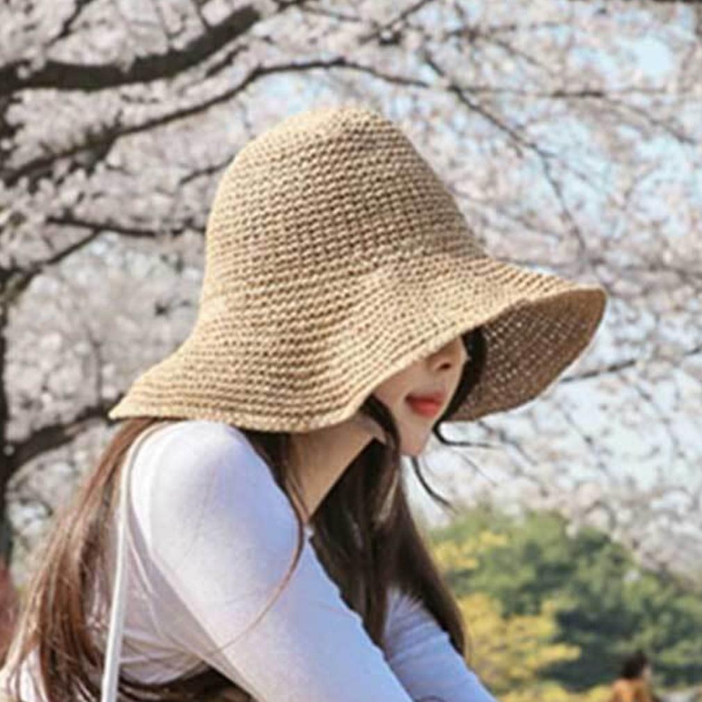 여성 여름용 모자 여행용 여자 라탄모자 캠핑 캠핑용 모자 여행 휴가 밀짚 밀집 - 상품 이미지