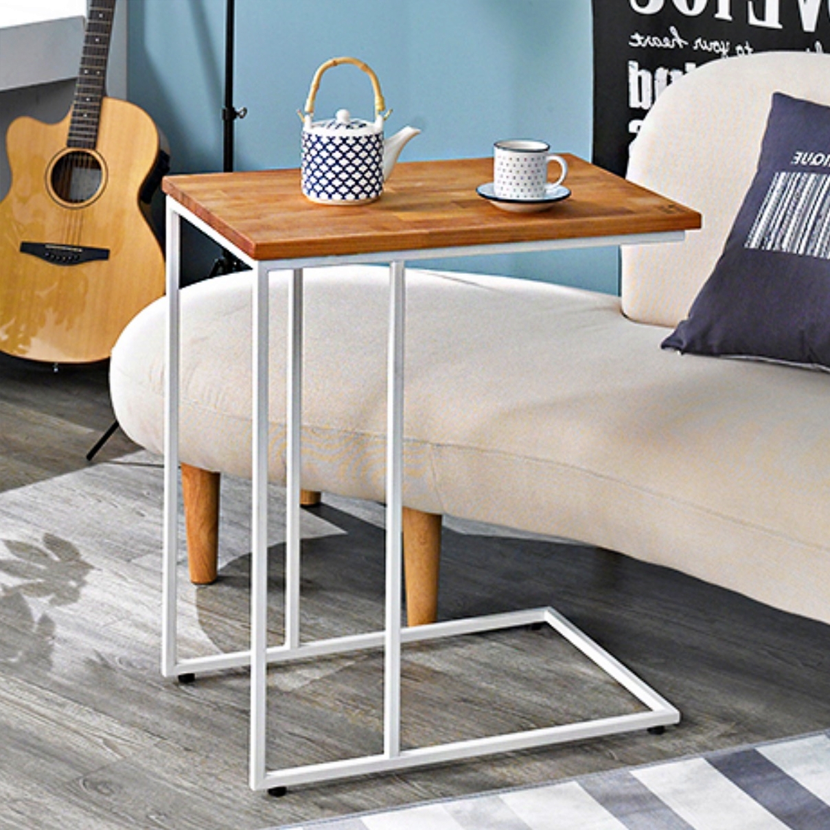 ㄷ자 테이블 미용실 티테이블 소형 탁자 미니 현관협탁 얇은 화분테이블 높은 쇼파 침대용