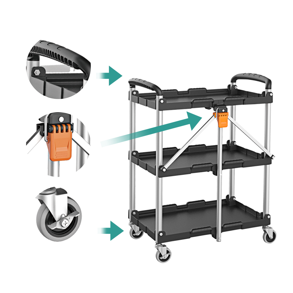 켄도 서빙 주방 접이식 카트 이동식 도서관 트롤리 북트럭 웨건 90339full
