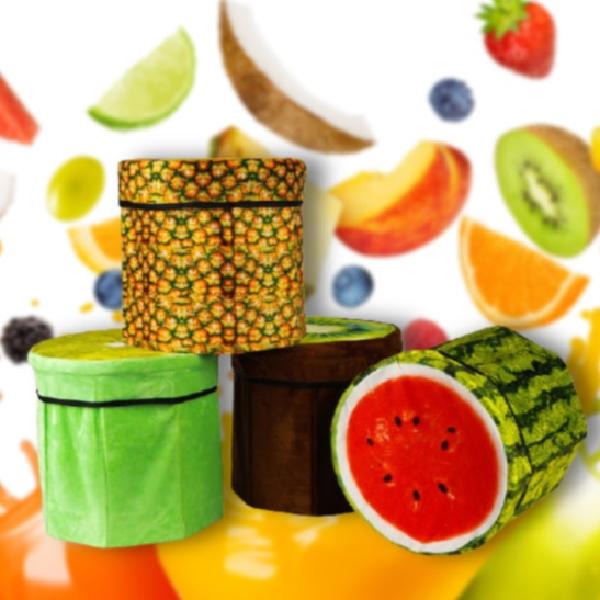 과일 원형 쿠션 동그란 스툴 낮은 의자 쇼파 발받침 작은의자 현관스툴 침대 보조 미니