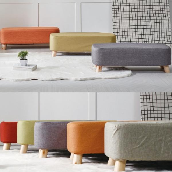 3인 패브릭 쿠션 침대 쇼파 발받침 현관스툴 촬영 스툴 소파 낮은의자 작은 의자 수툴