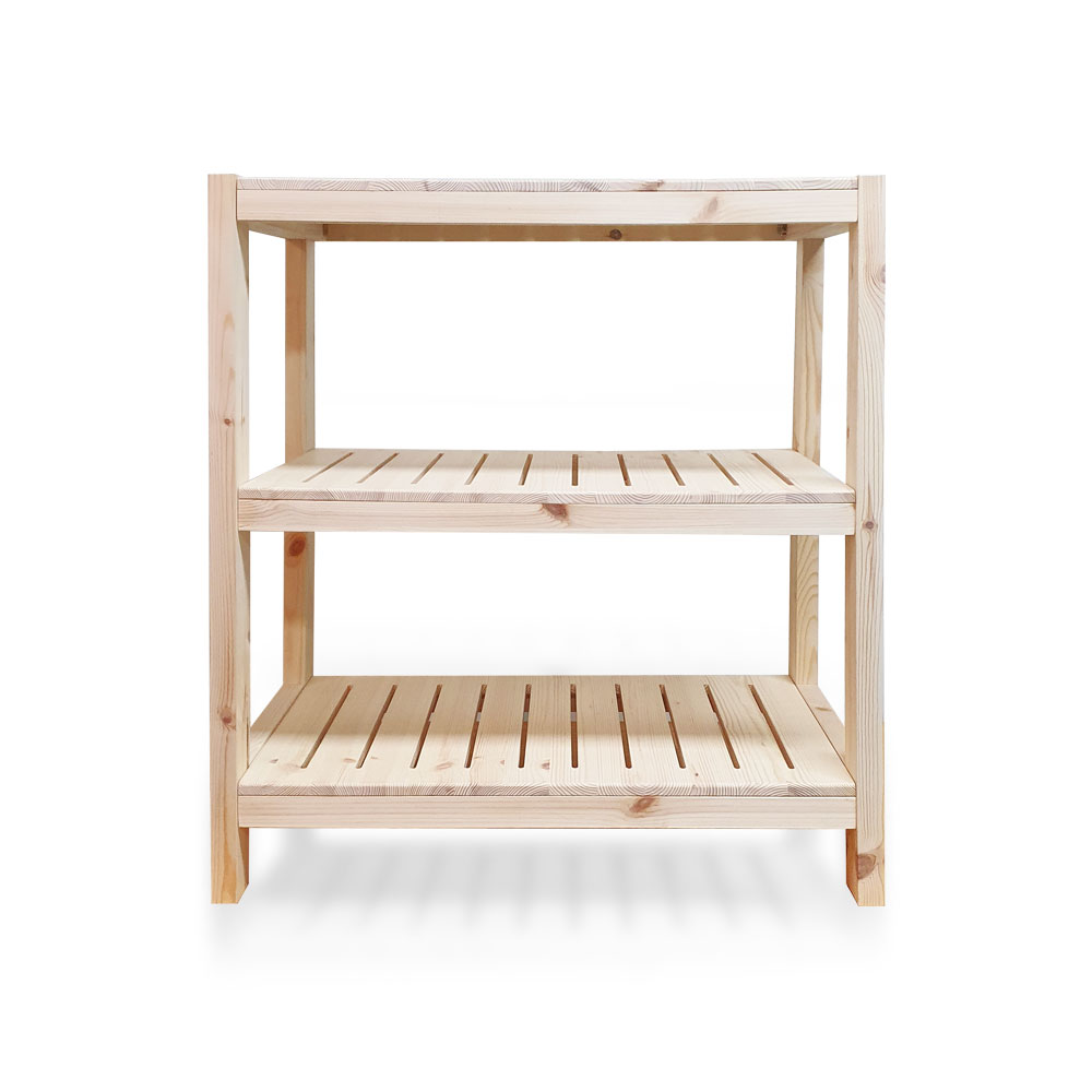 파인 우드렉 3단선반800 원목 DIY 모듈선반 수납장 신발정리대 슈즈렉 - 메인 이미지