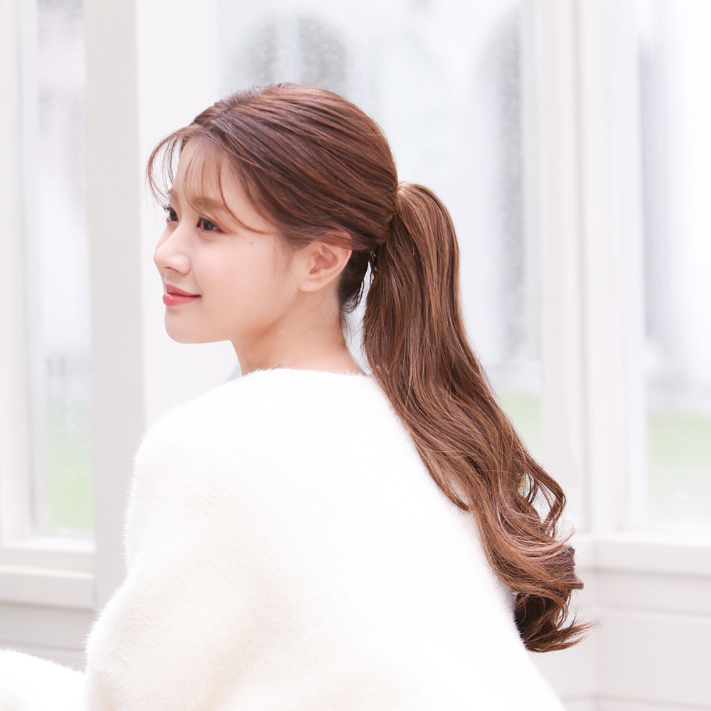 집게가발 머리 부분 포니테일가발 롱루즈웨이브 뒷머리 - 상세 이미지 2