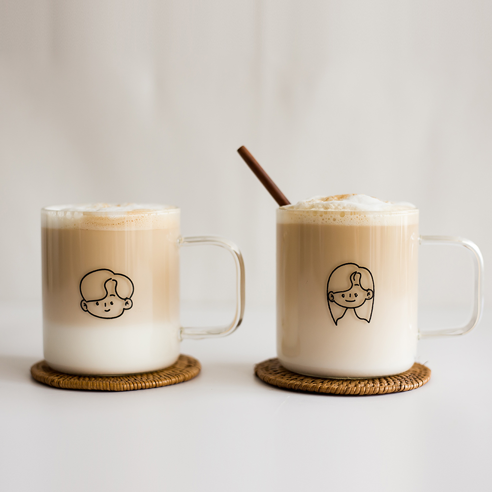 집순이와집돌이 드로잉 커플머그컵 선물 홈카페세트 집들이선물 블랙세트