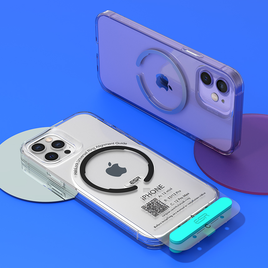 ESR 할로락 맥세이프 아이폰 갤럭시 핸드폰 휴대폰 마그네틱 자석 호환 링 스티커 2개
