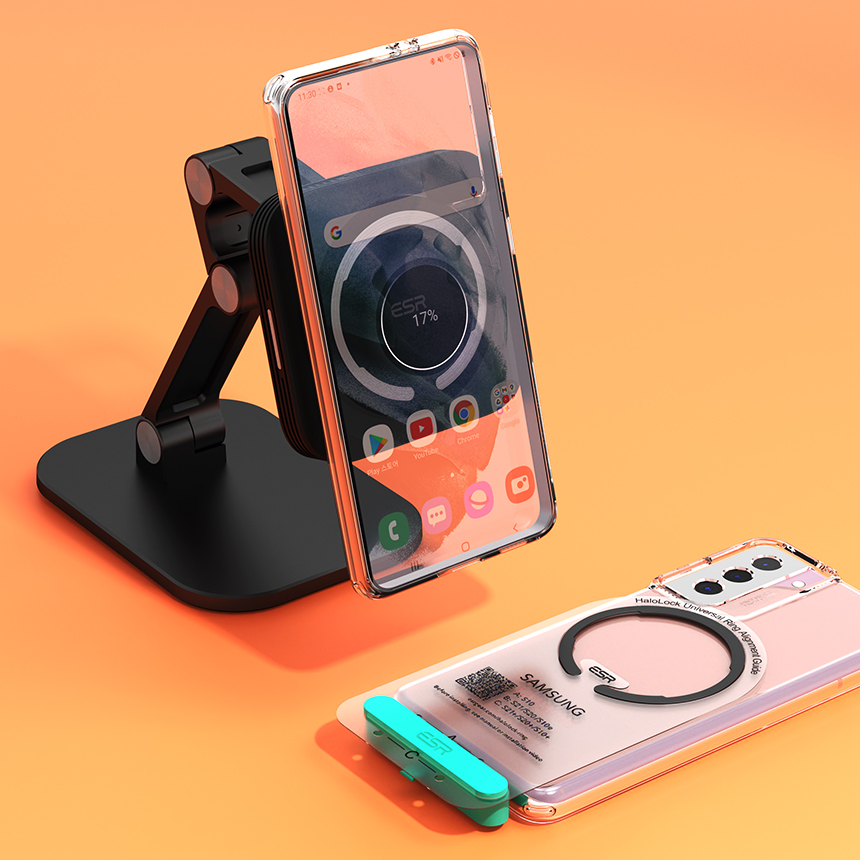 ESR 할로락 맥세이프 아이폰 갤럭시 핸드폰 휴대폰 마그네틱 자석 호환 링 스티커 2개