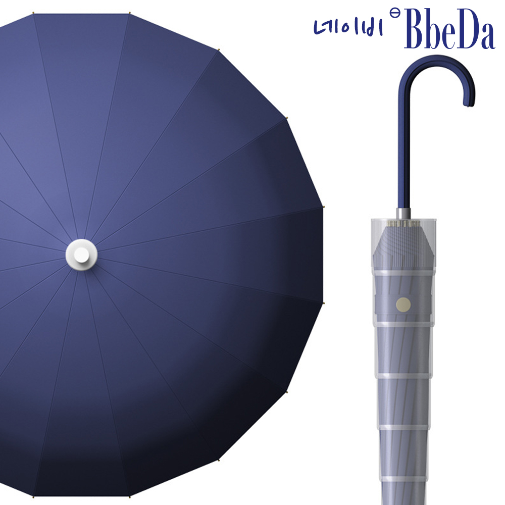 빼다 예쁜 파스텔톤 빗물받이 자동 배수캡 투명 커버 튼튼한 클래식 아이디어 장우산 - 상세 이미지 5