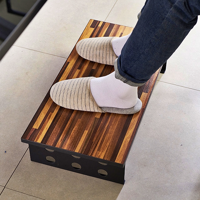 발거치대 책상 밑 컴퓨터 발판 다리 올리기 컴퓨터 발 받침 대 디딤판 나무 주방 싱크대