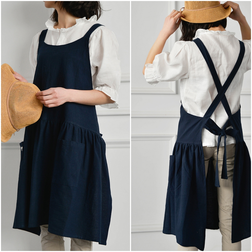 여름앞치마 어린이집 교사 선생님 요양보호사 시원한 원피스형 앞치마