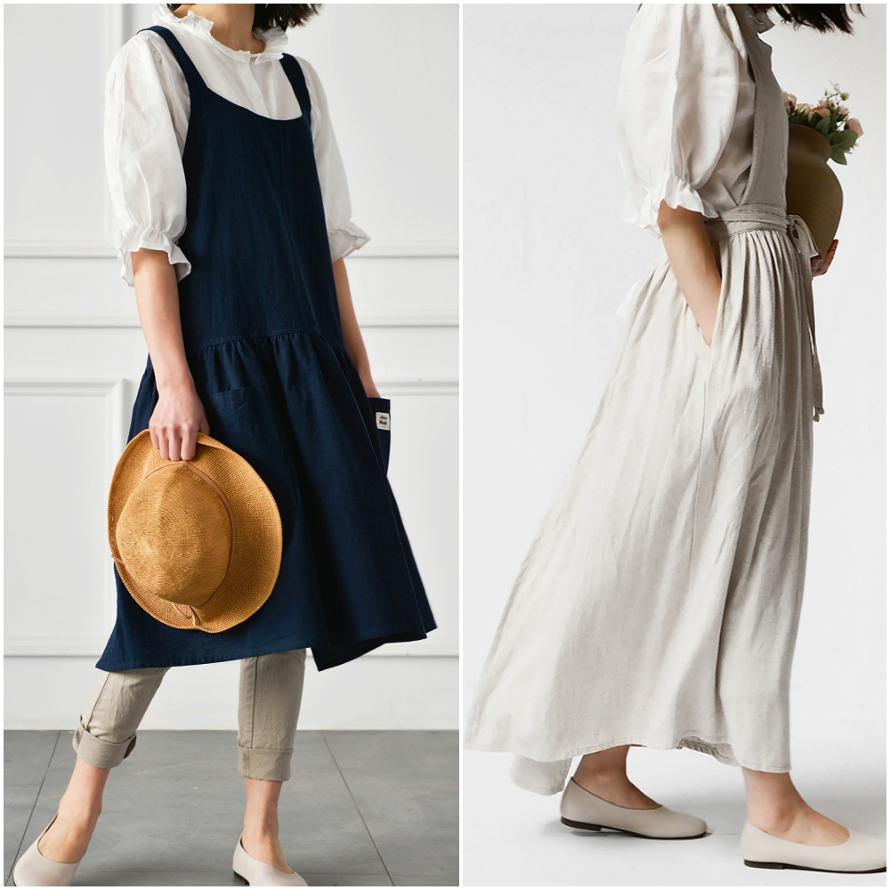 여름앞치마 어린이집 교사 선생님 요양보호사 시원한 원피스형 앞치마