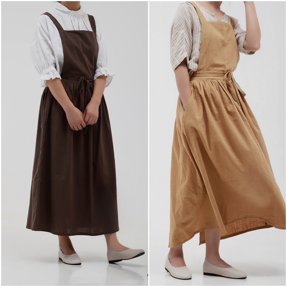 여름앞치마 어린이집 교사 선생님 요양보호사 시원한 원피스형 앞치마