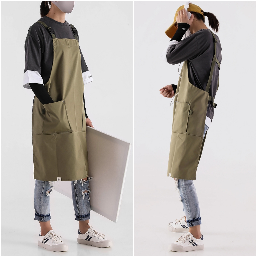 여름앞치마 어린이집 교사 선생님 요양보호사 시원한 원피스형 앞치마