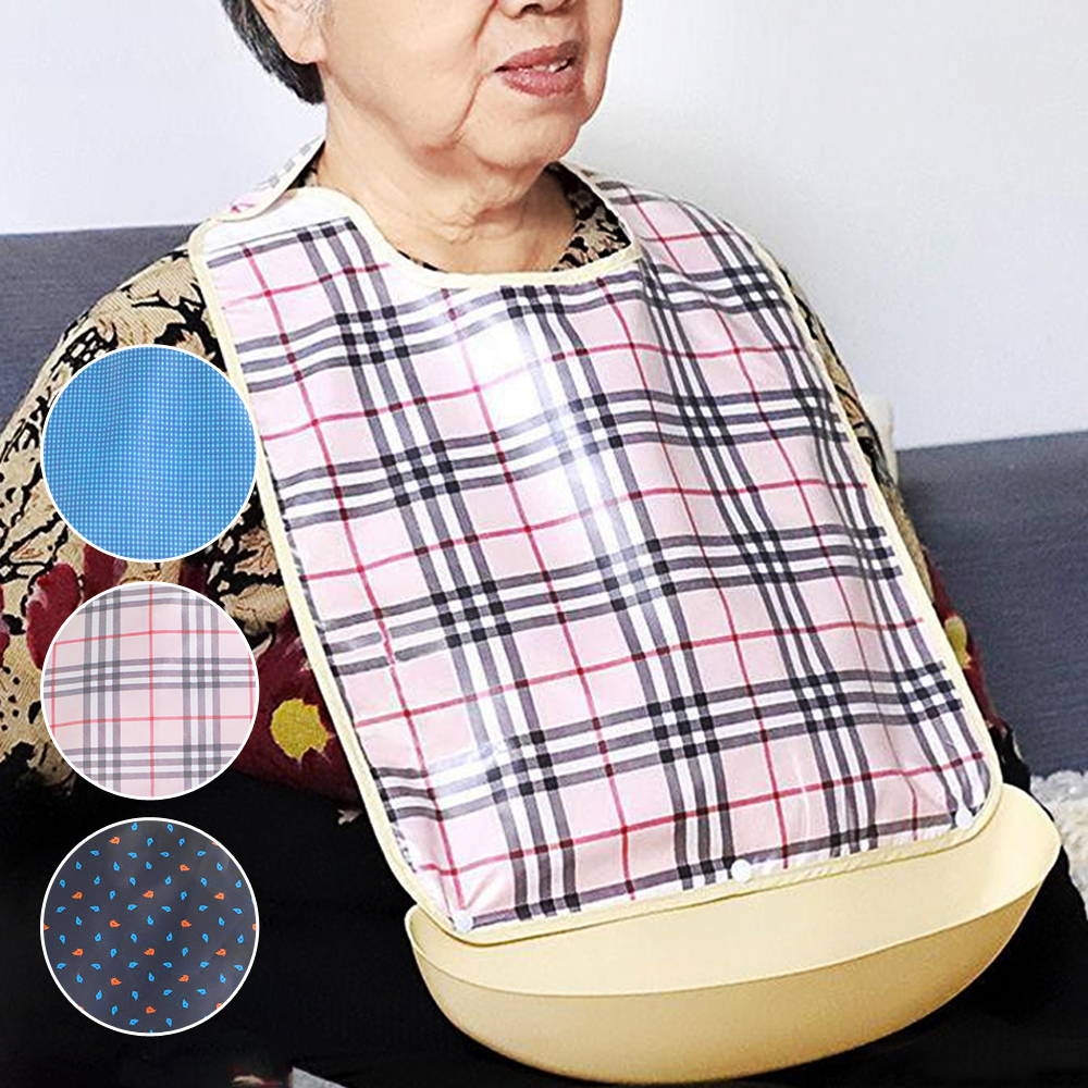 환자 턱받이 노인 요양원 식사 방수 앞치마 - 메인 이미지