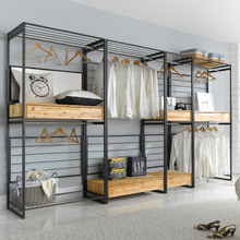 원목시스템행거 조립식 이불장 서랍 우드 행거 서랍형행거 폴딩 파티션 비키니 장 높은 벽장 - 상세 이미지 2