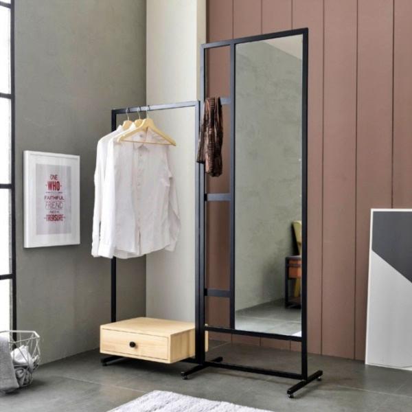 전신 거울행거 트롤리 행거 바퀴 달린 이동식 이동 소형 미니 서랍형행거 서랍장 작은 높은