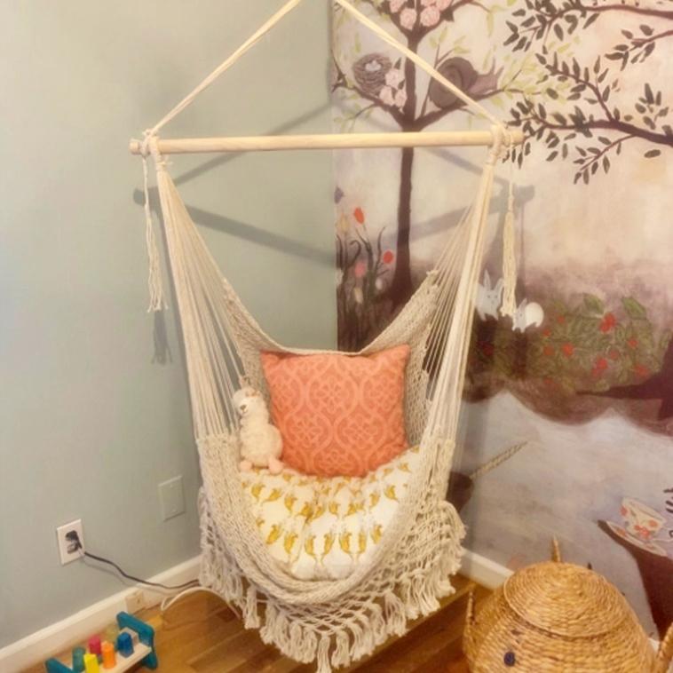 고급 북유럽 라탄 감성 가정용해먹 실내해먹 실내용 해먹 그네 그물 침대 캠핑용 1인용