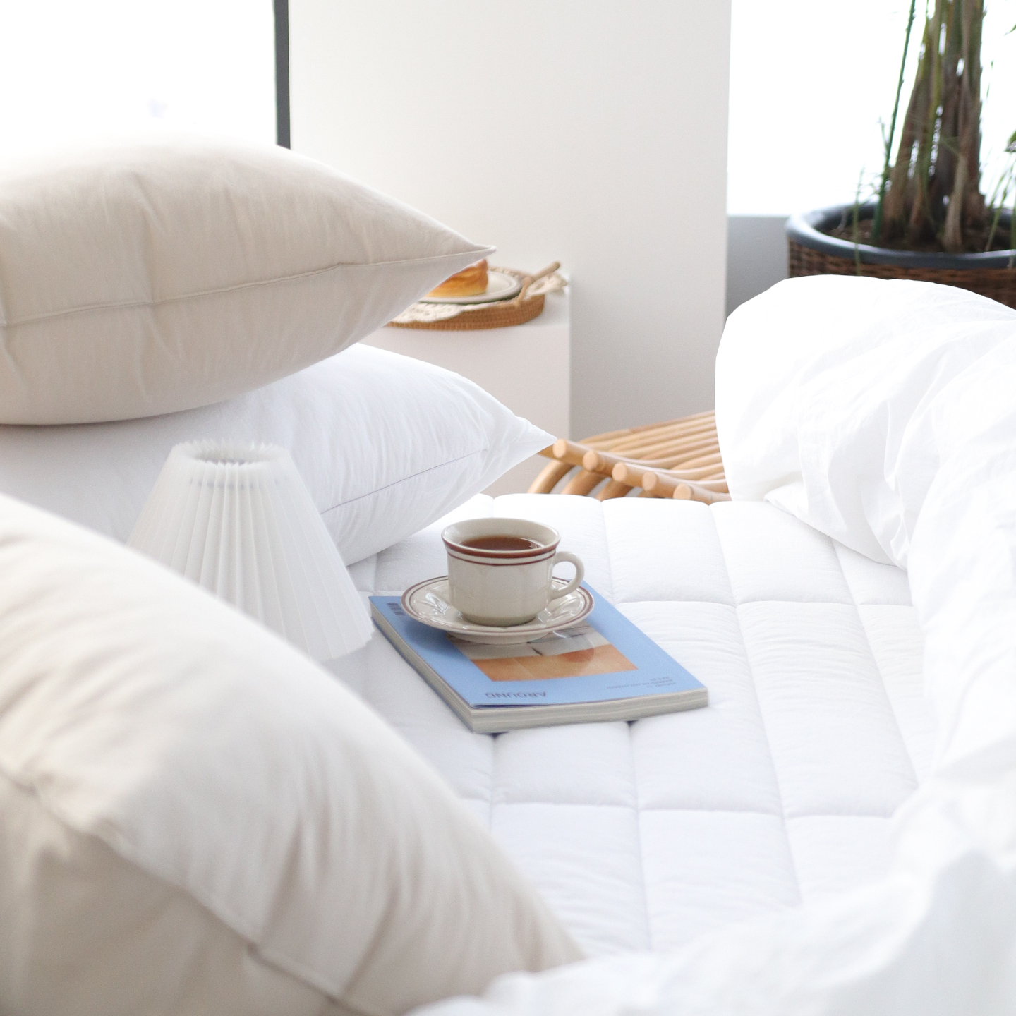 클린코튼 고밀도 순면60수 고정밴드 미끄럼방지 10cm 더 넉넉한 누빔 침대패드 9색상