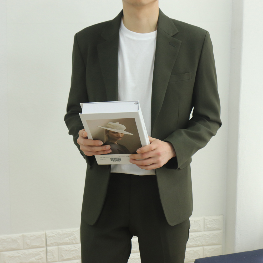 구김없는 링클프리 기본 베이직 캐주얼 봄 여름 가을 겨울 빅사이즈 스판 정장 블레이저자켓 - 상세 이미지 3