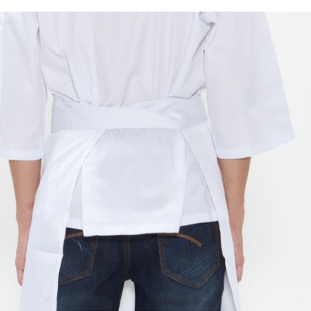 식당 업소용 요리사앞치마 쉐프 베이킹앞치마 제과제빵 앞치마 남성 고급 무지 흰색 화이트