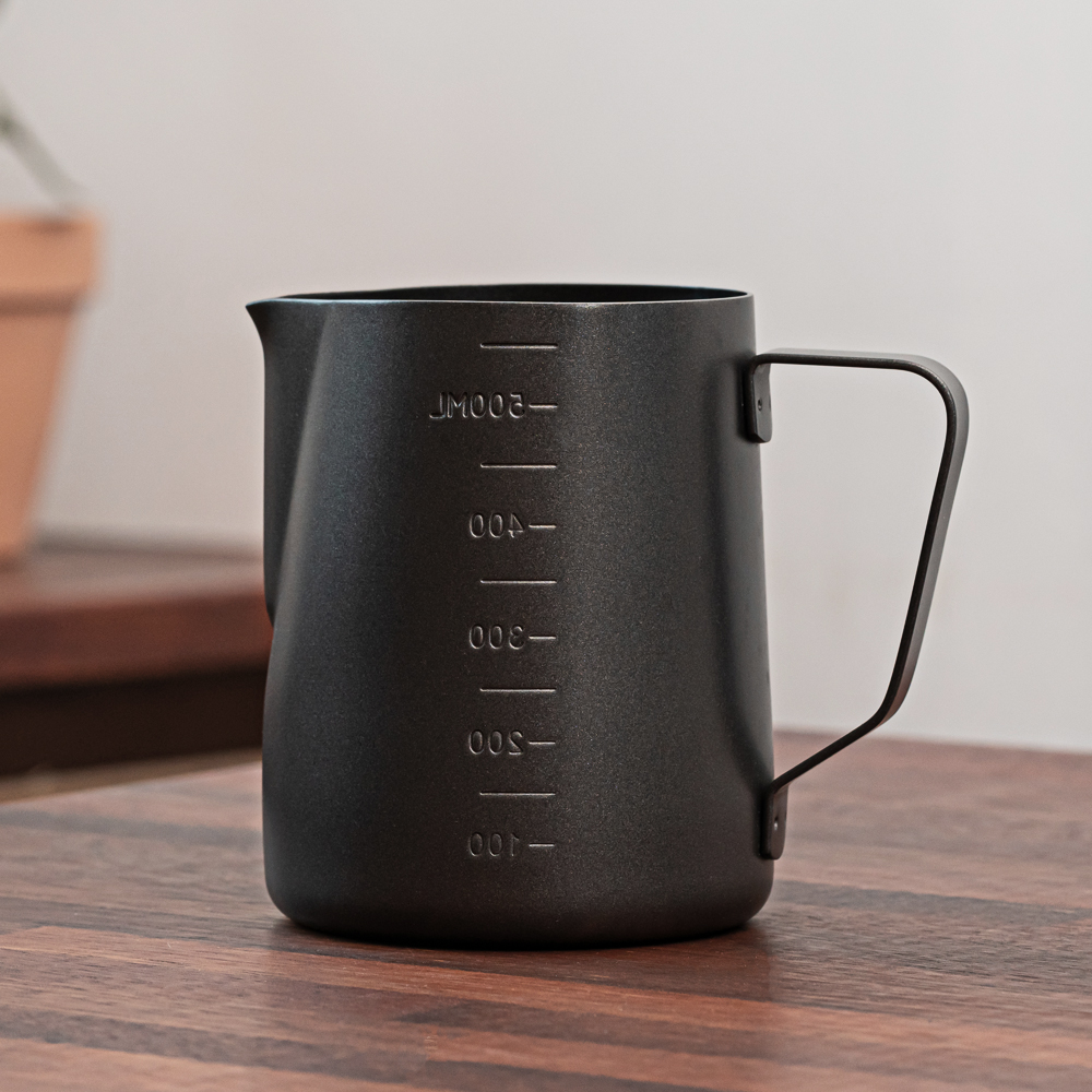 칼딘 눈금형 스팀피쳐 베이직 밀크 스팀 피처 600ml, 블랙 - 상세 이미지 5