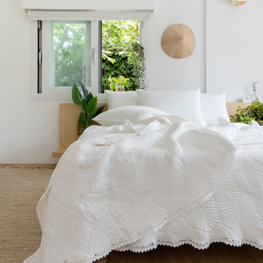 삼중직 풍기인견 여름이불 리프 4color / 스프레드겸용 SS Q