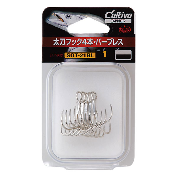 오너 컬티바 갈치훅 4본 콰트로 선상 지깅 루어 바늘  갈치바늘 SQT-21BL 1호