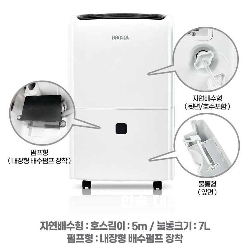 한솔 산업용제습기 업소용제습기 60리터 대형 대용량 뽀송뽀송 식당 창고 지하실