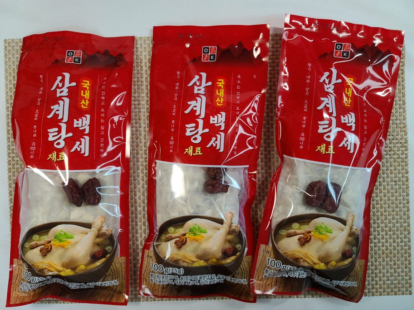 특A급 맛집 삼계탕 재료 티백 100gX3개 백숙 삼계탕 육수 한약재 수육맛있게삶는 법 - 상세 이미지 3