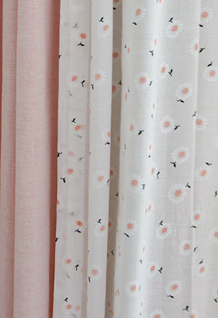 바람꽃 거즈 여름 아이방 맞춤제작 빈티지 꽃무늬 하늘하늘 속커튼